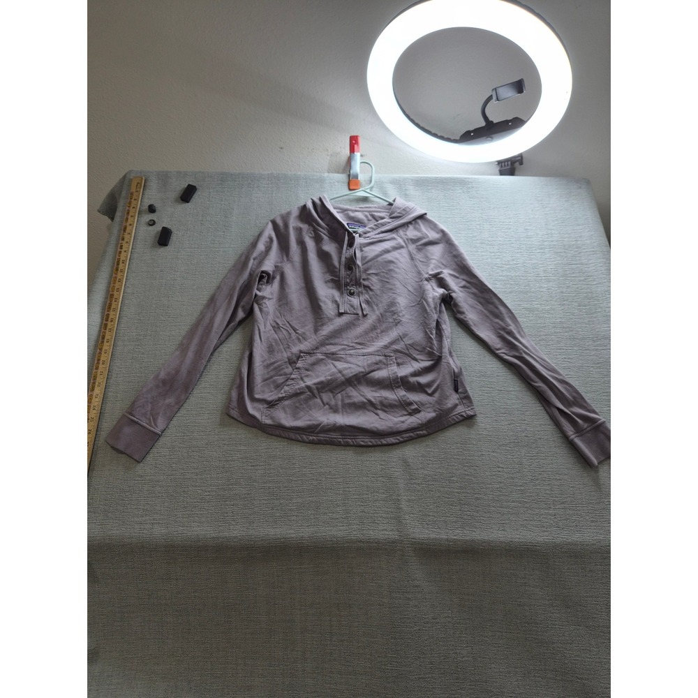 Patagonia Worn Wear Ahnya Pullover Hoodie Women Medium Light Purple Fleece Lined